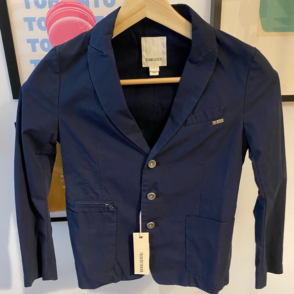 Diesel Jackets & Blazers - Diesel Women’s Juzzio Jacket Y2K
3 Button 100% Cotton Navy Blue Small